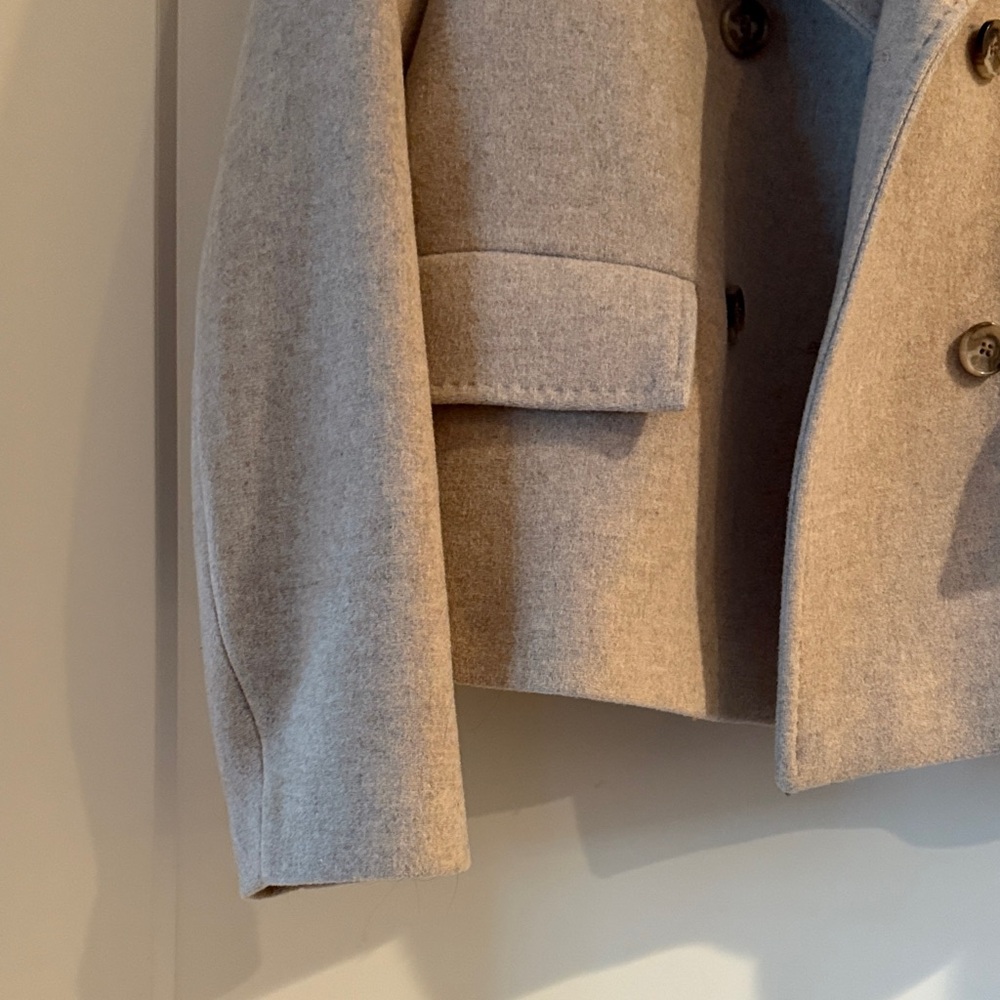 & Other Stories Stockholm Atelier Manteco Wool Blend Short Jacket Sand US 2 - Picture 4 of 9